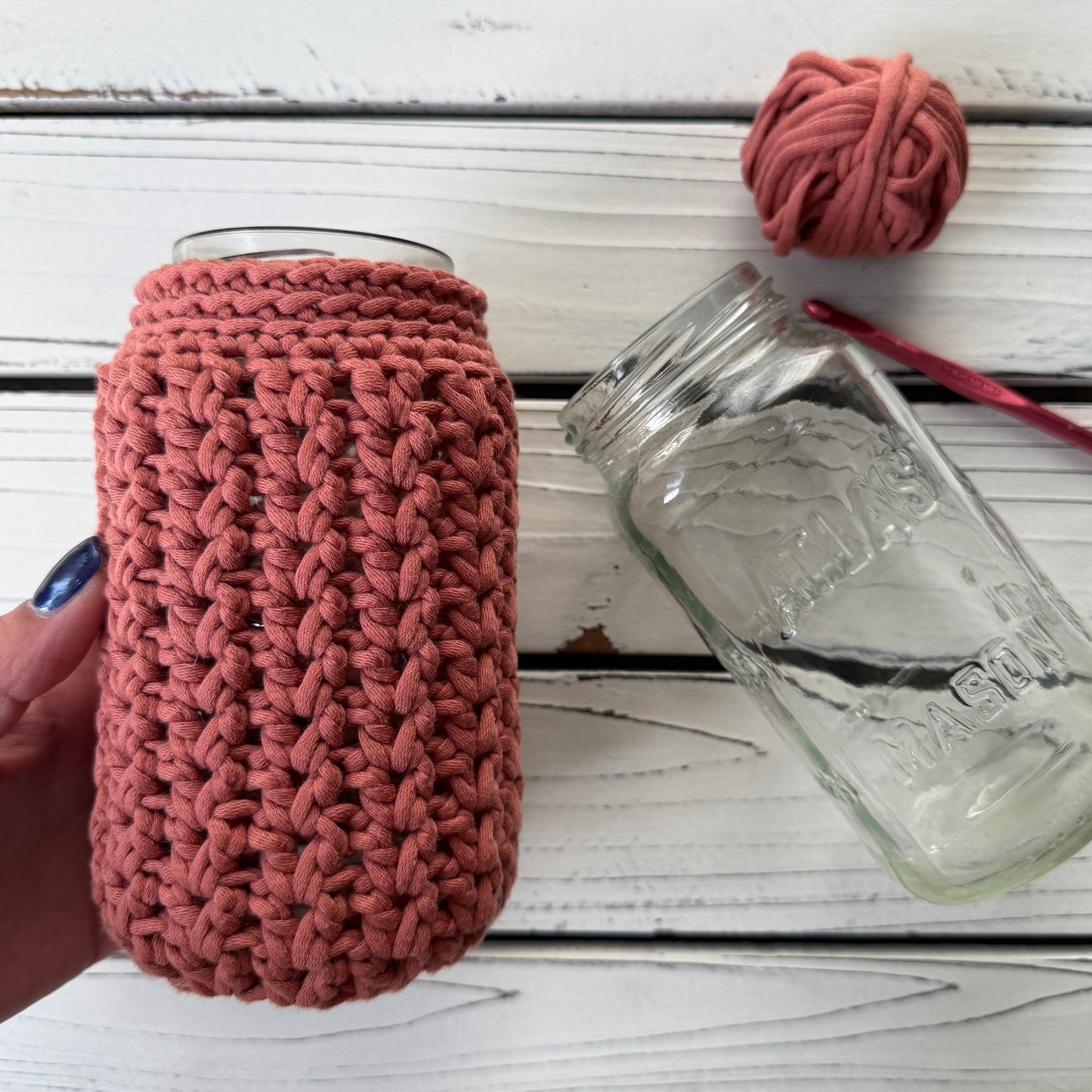 Valley Jar Cozy - PDF Crochet Pattern - DIGITAL DOWNLOAD