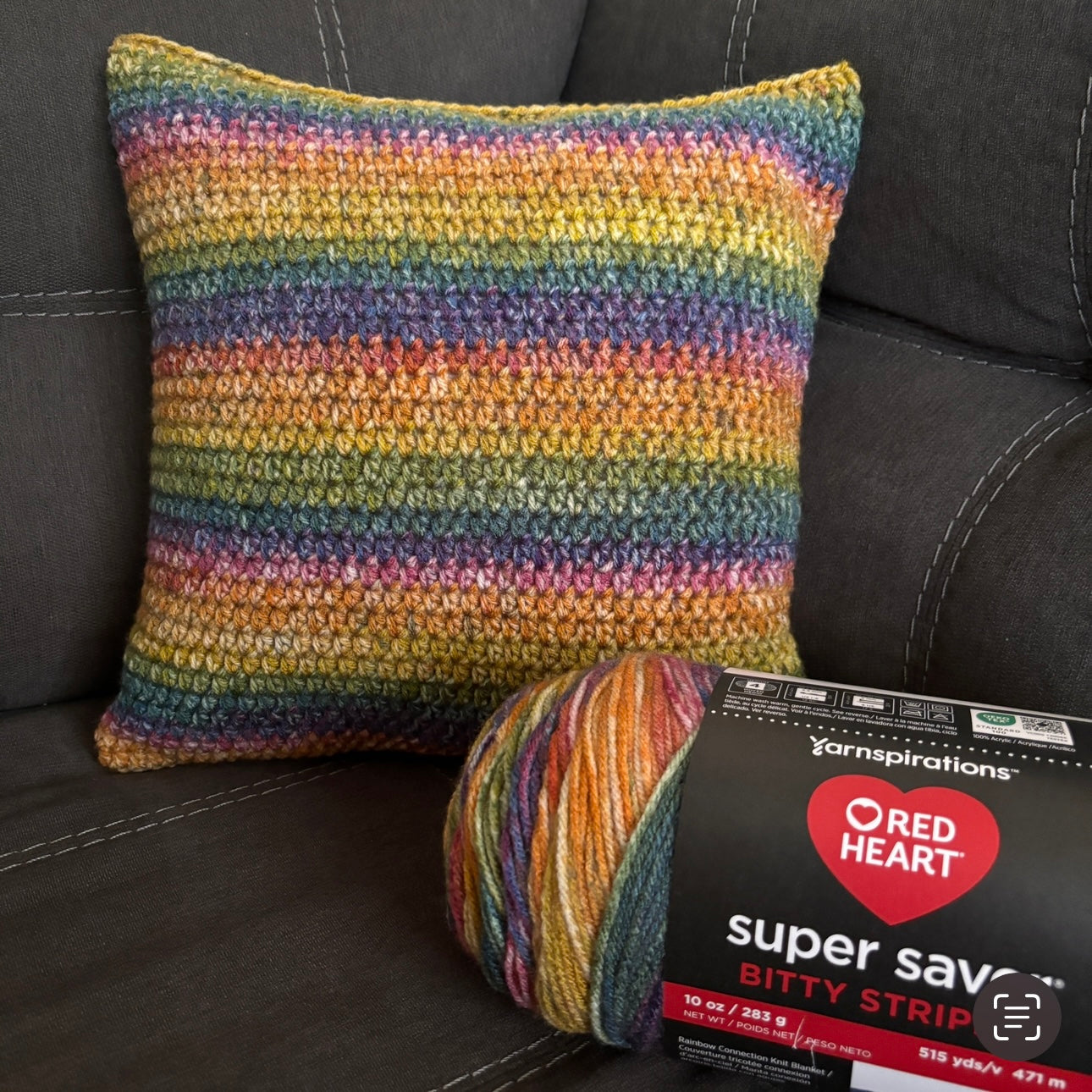 Bitty Stripes Pillow Cover - PDF Crochet Pattern - DIGITAL DOWNLOAD