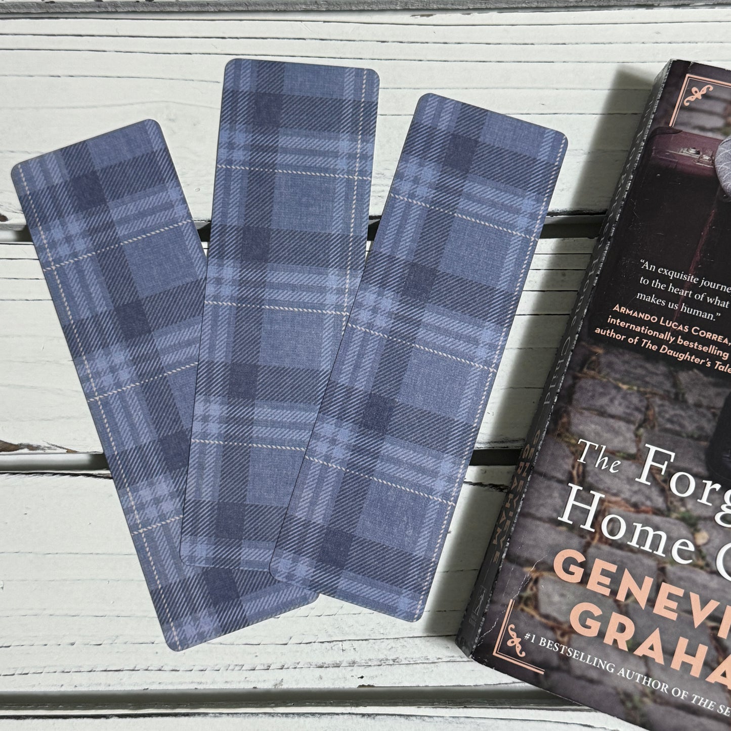 Blue Plaid - Laminated Bookmark