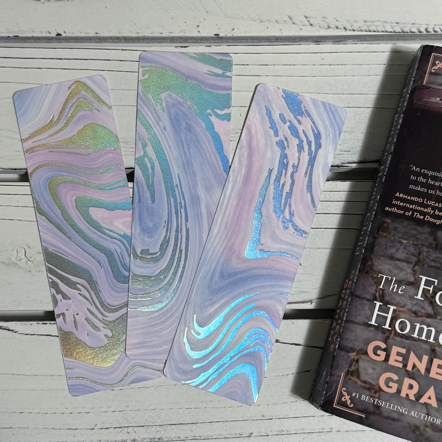 Silver Swirls - Laminated Bookmark