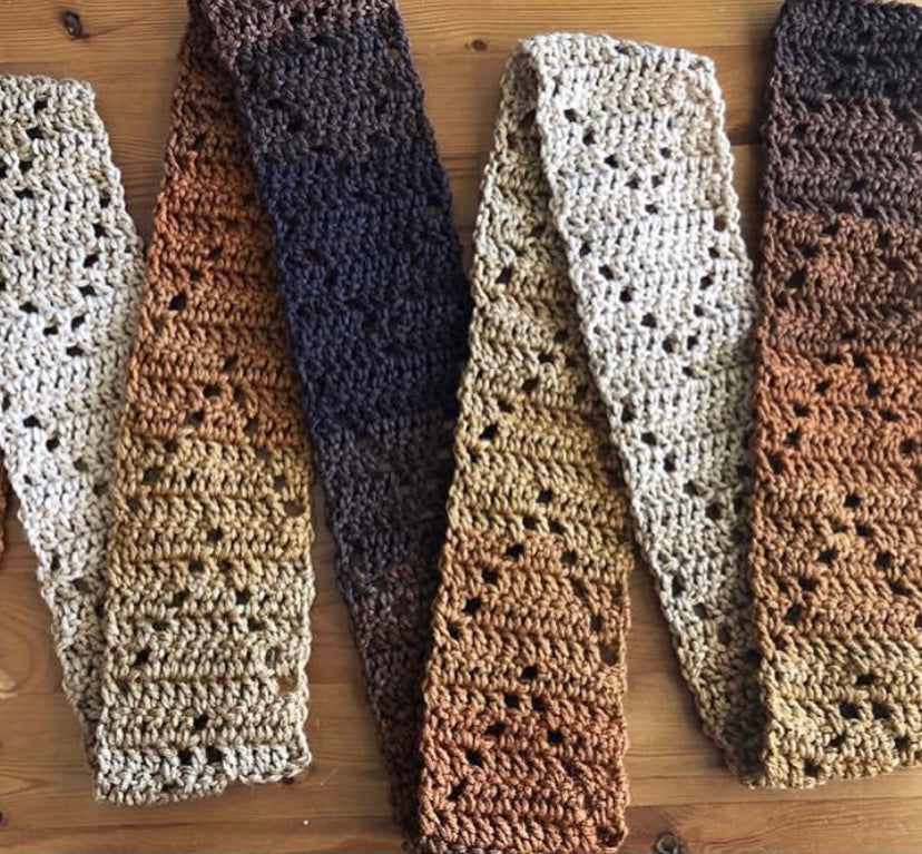 Arrow Stripe Skinny Scarf - PDF Crochet Pattern - DIGITAL DOWNLOAD