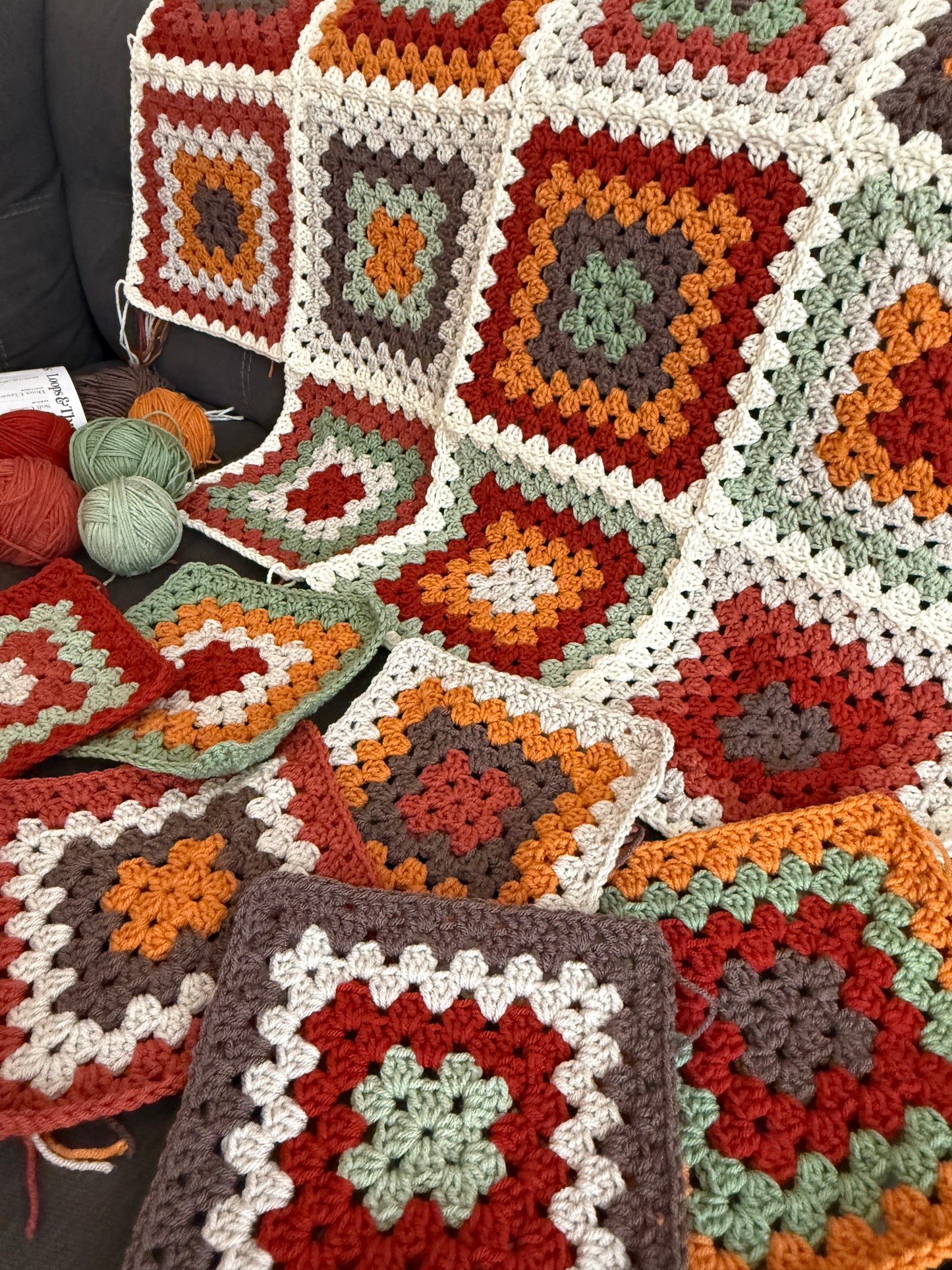 Granny Square Blanket - Fall Vibes