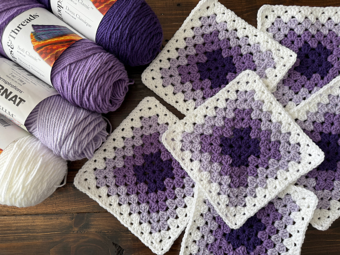 Granny Square Baby Blanket - Purple - MADE TO ORDER