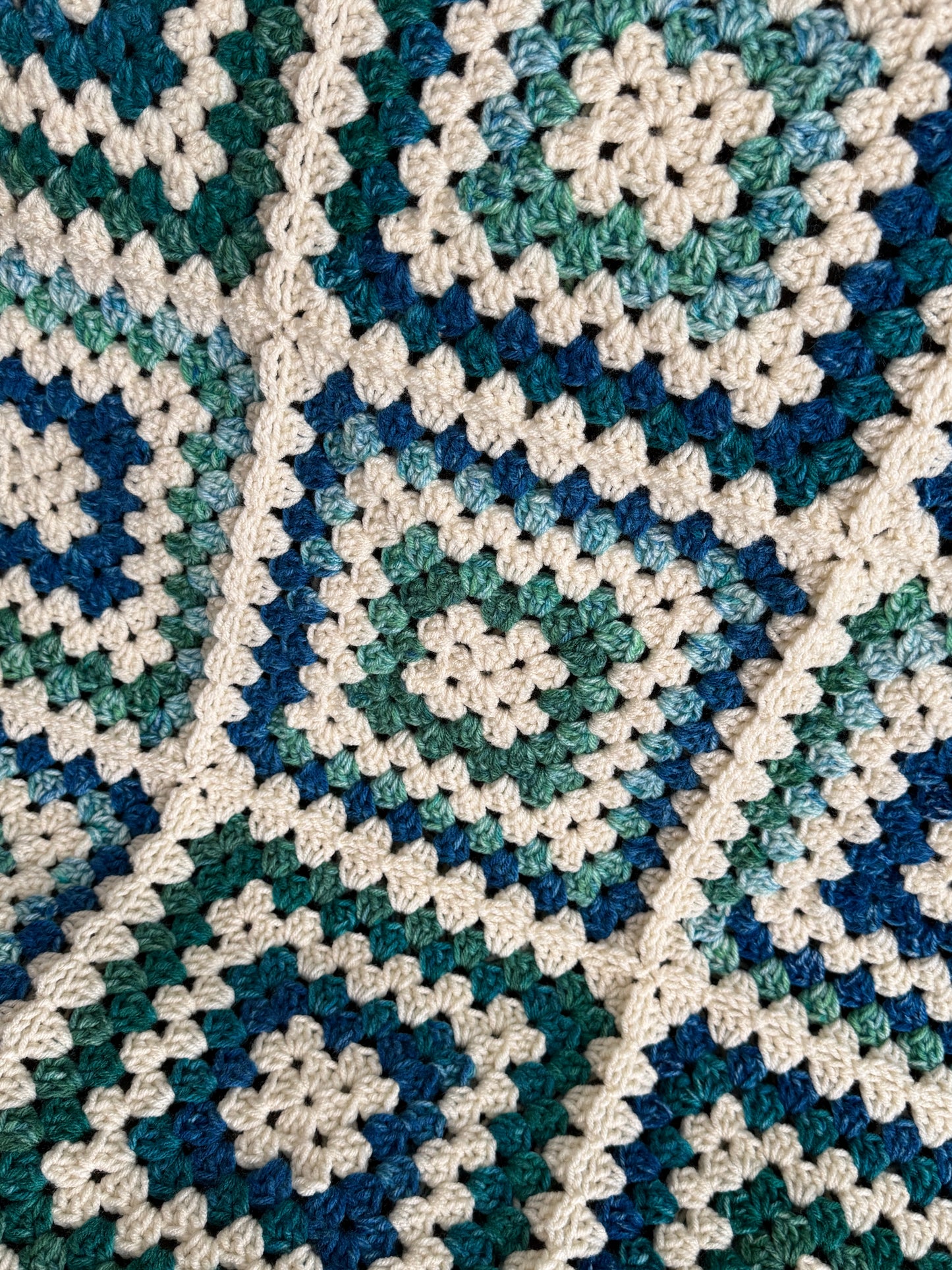 Granny Square Baby Blanket - Seaweed
