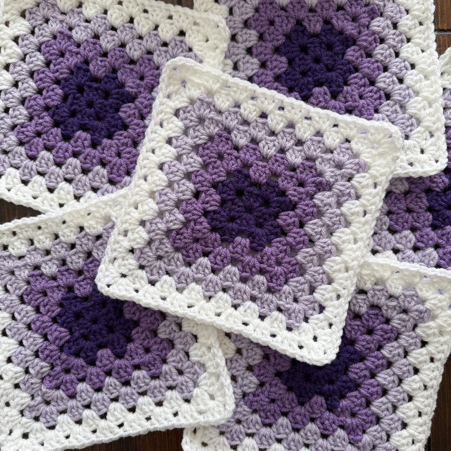 Granny Square Baby Blanket - Purple - MADE TO ORDER