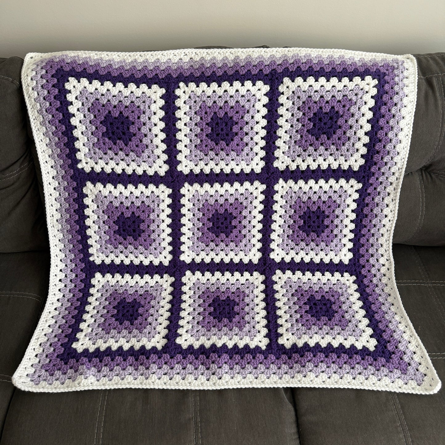 Granny Square Baby Blanket - Purple - MADE TO ORDER