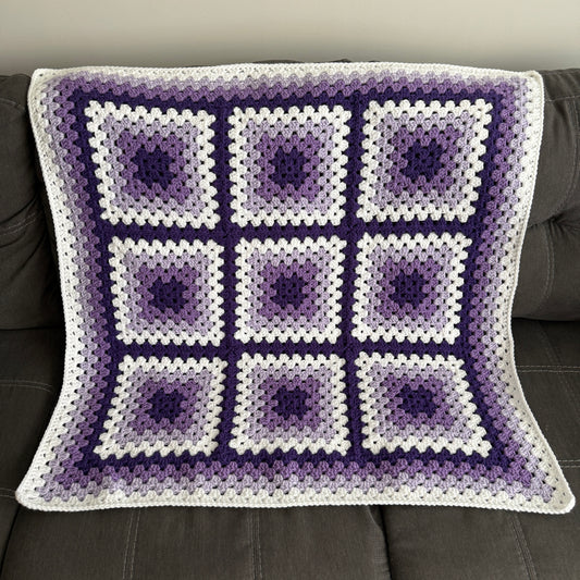 Granny Square Baby Blanket - Purple
