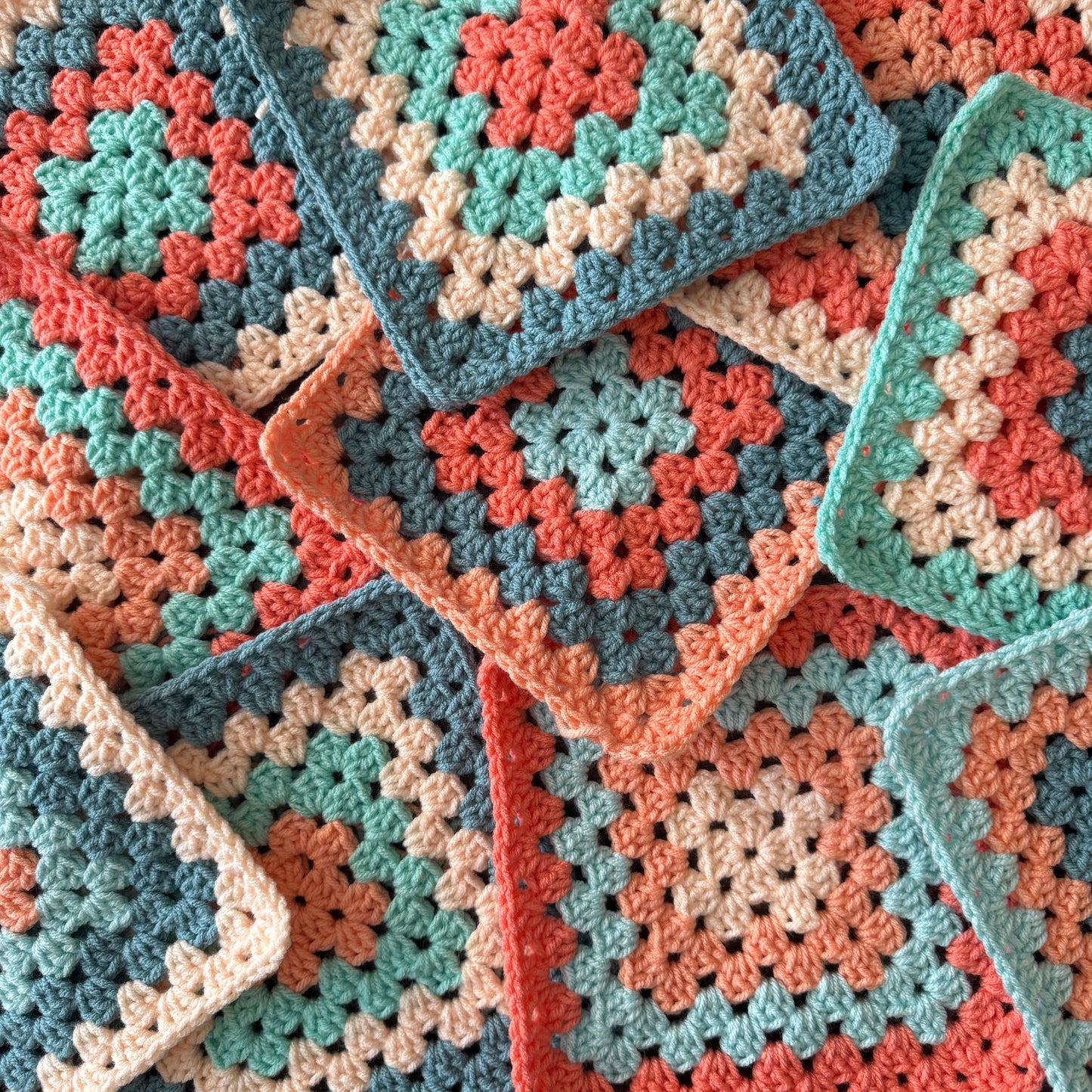 Granny Square Blanket - Creamsicle