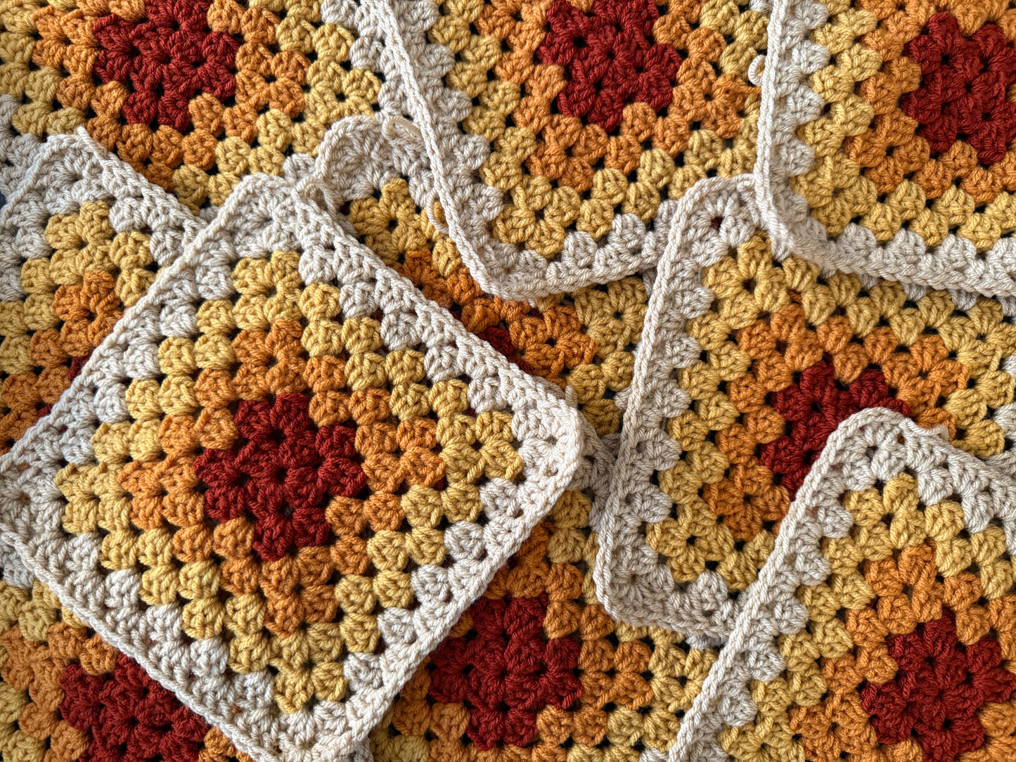 Granny Square Blanket - Fire