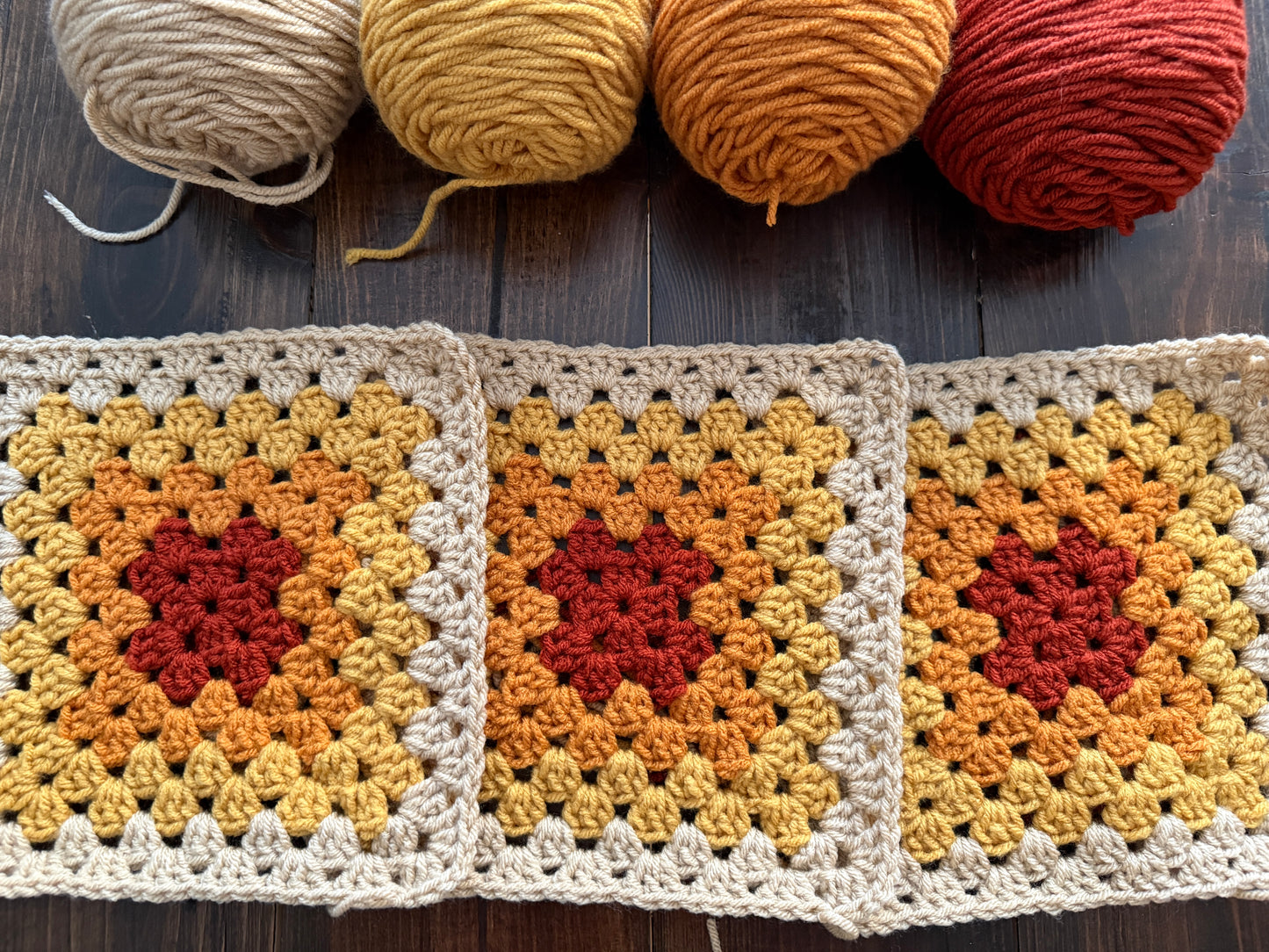 Granny Square Blanket - Fire