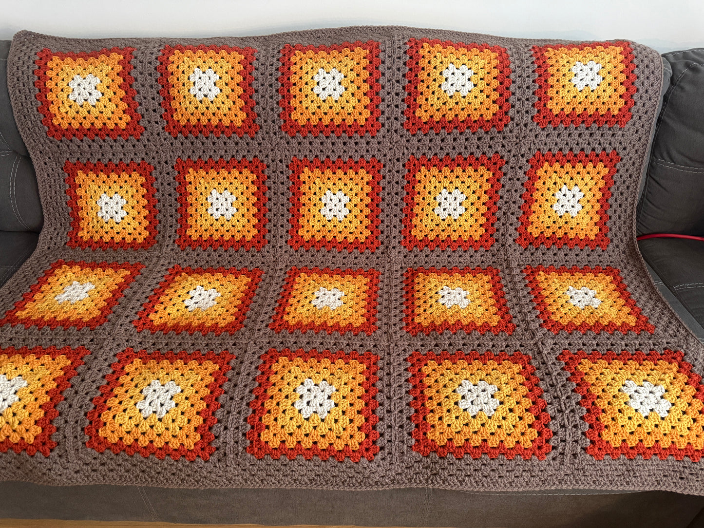 Granny Square Blanket - Campfire