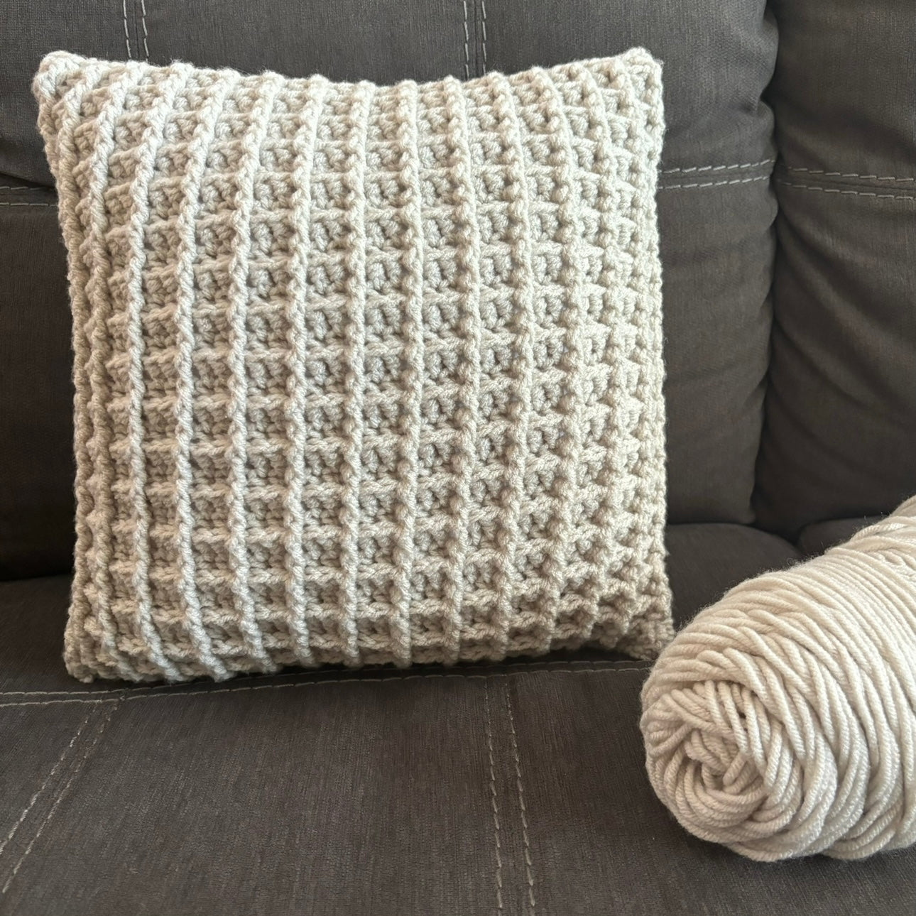 Waffle Pillow Cover - PDF Crochet Pattern - Digital Download