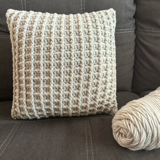 Waffle Pillow Cover - PDF Crochet Pattern - Digital Download