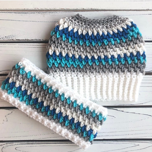 Barista Beanie & Coffee Run Headband Bundle - PDF Crochet Pattern - DIGITAL DOWNLOAD