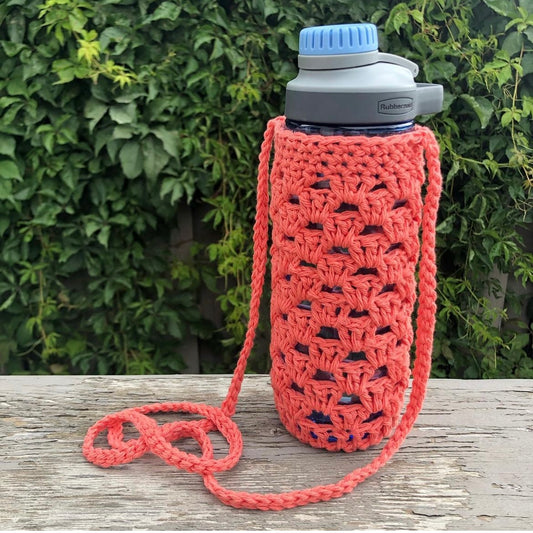 Granny's Water Bottle Bag - PDF Crochet Pattern - DIGITAL DOWNLOAD