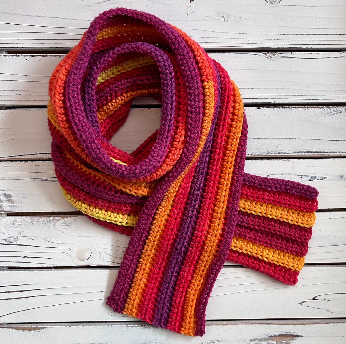 Long Stripe Scarf - PDF Crochet Pattern - DIGITAL DOWNLOAD