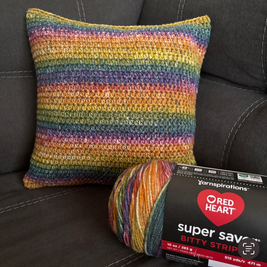 Bitty Stripes Pillow Cover - PDF Crochet Pattern - DIGITAL DOWNLOAD