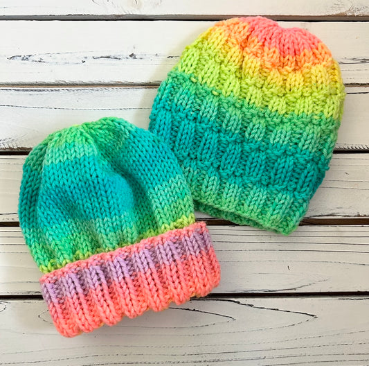 Violet's Beanies - PDF Knit Pattern - DIGITAL DOWNLOAD