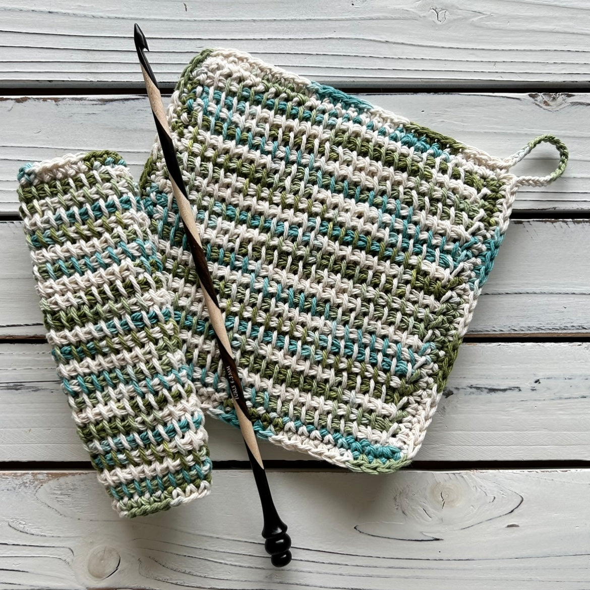 Simple Tunisian Cloth/Potholder - PDF Crochet Pattern - DIGITAL DOWNLOAD