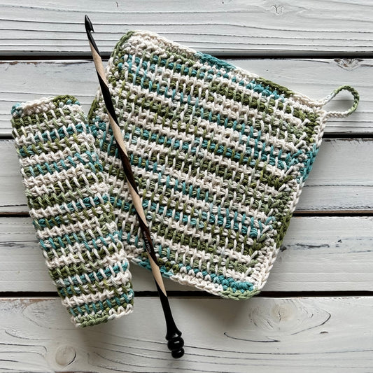 Simple Tunisian Cloth/Potholder - PDF Crochet Pattern - DIGITAL DOWNLOAD