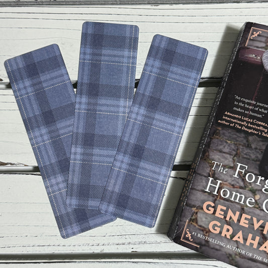 Blue Plaid - Laminated Bookmark