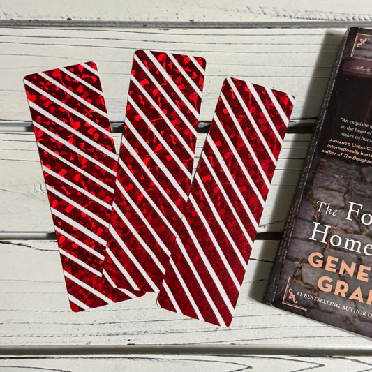 Holographic Red Stripe - Laminated Bookmark