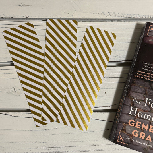 Gold Stripes - Laminated Bookmark
