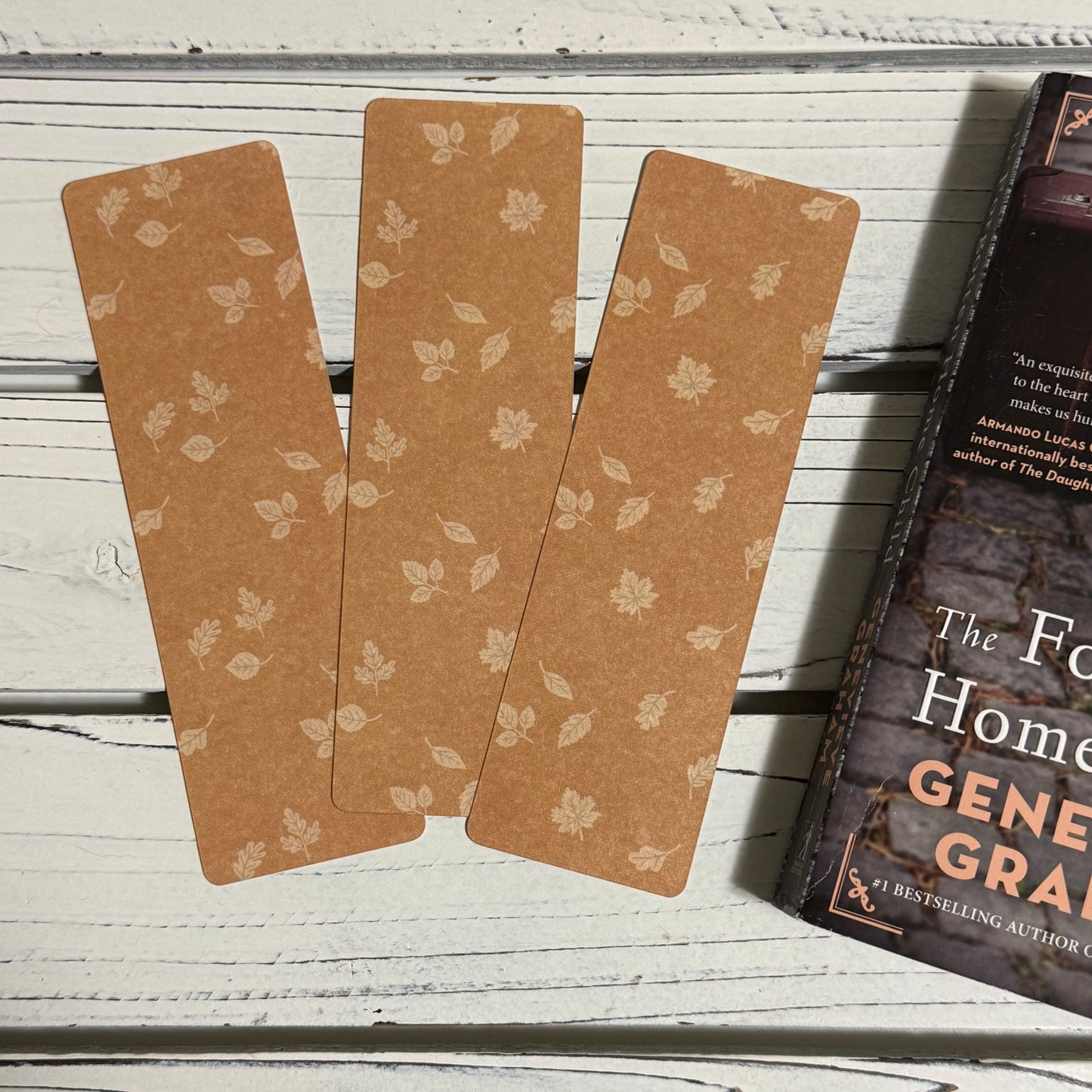 Orange Leaves - Laminated Bookmark