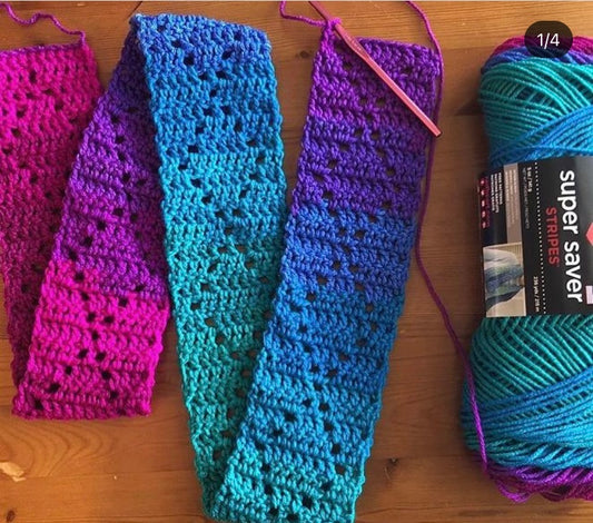 Diamond Stripe Skinny Scarf - PDF Crochet Pattern - DIGITAL DOWNLOAD