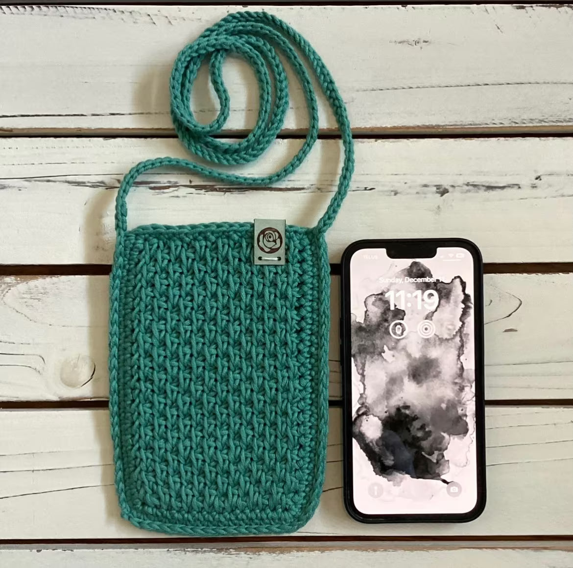 Cotton Valley Phone Tote - PDF Tunisian Crochet Pattern - DIGITAL DOWNLOAD